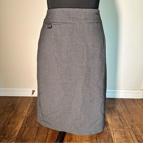 Calvin Klein Gray A-Line Knee-Length Skirt for Work - Picture 2 of 8